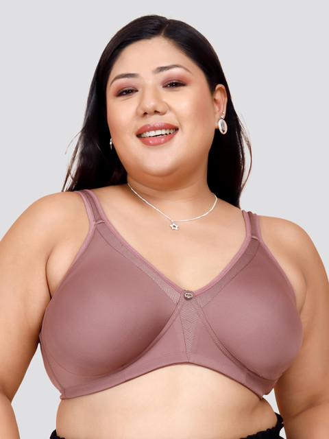 MAASHIE Plus Size Solid Full Coverage Non-Wired Non Padded Everyday Bra