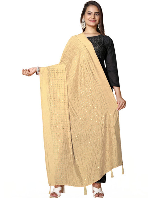 SEKMANY Embroidered Dupatta with Mirror Work