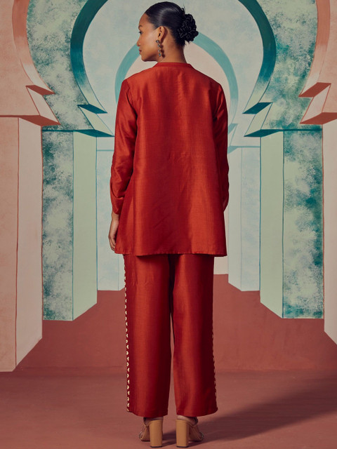 Anouk Mandarin Collar Top & Trousers Co-Ords - Image 2
