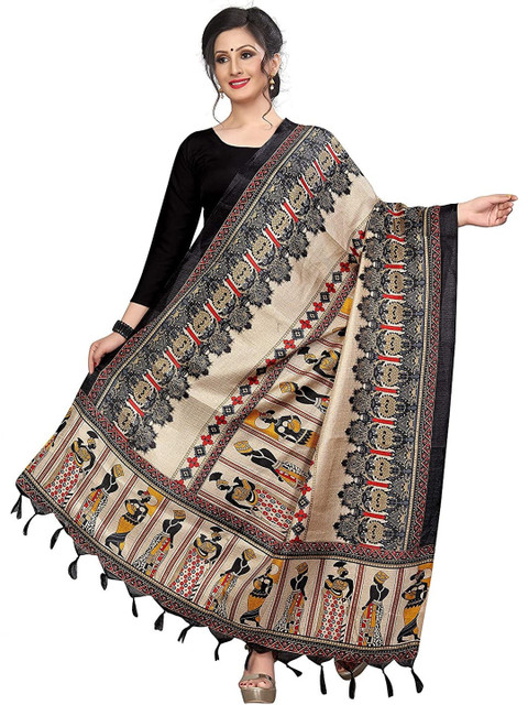 SEKMANY Printed Cotton Silk Dupatta