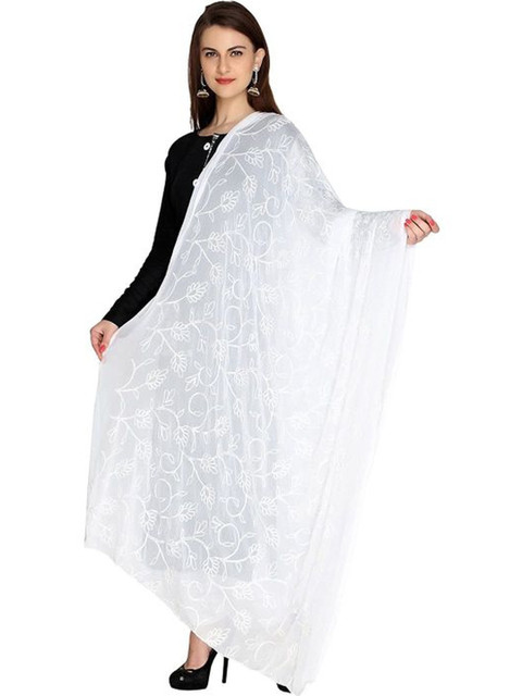 SEKMANY Embroidered Dupatta with Thread Work