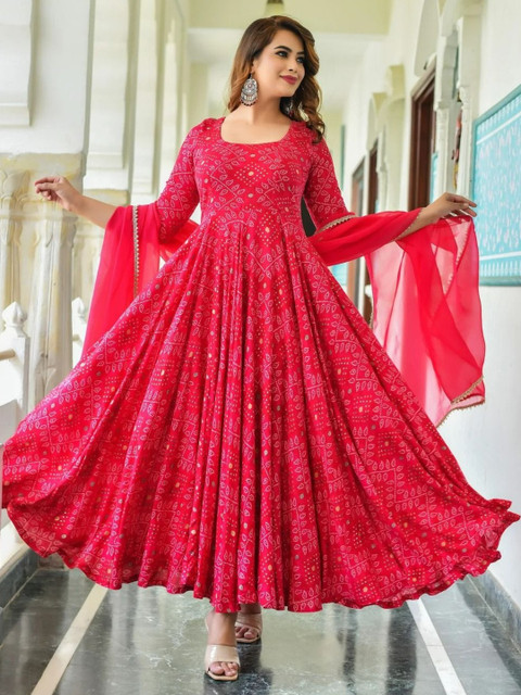 MERAAKI FASHION Print Fit & Flare Maxi Dress