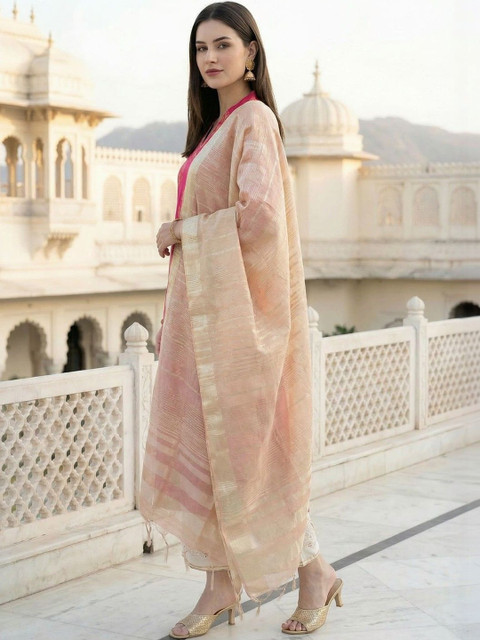 Indo Era Woven Design Art Silk Dupatta - Image 3