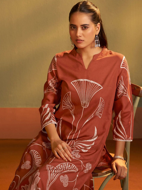 Anouk Printed V-Neck Top & Trousers Co-Ords - Image 3