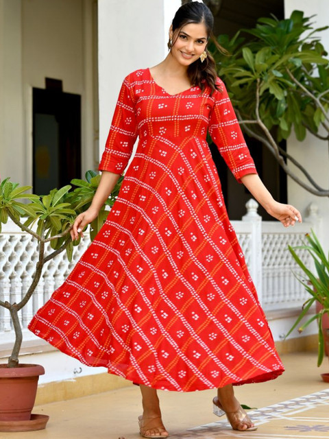 MERAAKI FASHION Print Fit & Flare Maxi Dress