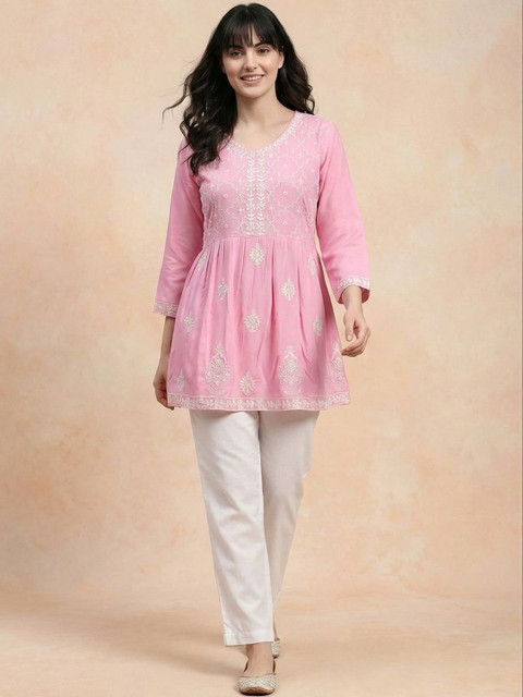 all about you Embroidered Ethnic Cotton Top - Image 3