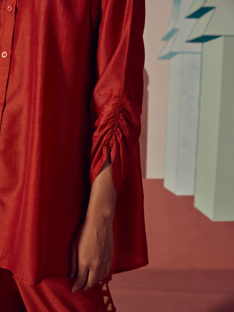 Anouk Mandarin Collar Top & Trousers Co-Ords - Image 3