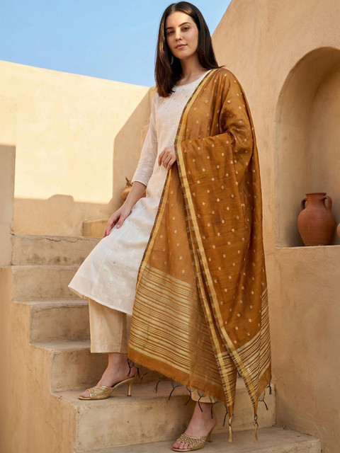 Indo Era Woven Design Art Silk Dupatta