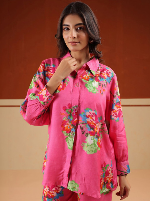 SANSKRUTIHOMES Printed Shirt Collar Shirt & Trousers Co-Ords - Image 7