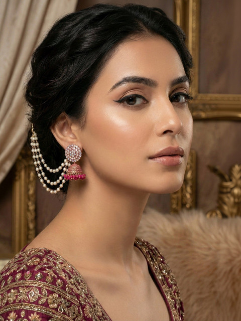 MEIRA JEWELLERY Dome Shaped Jhumkas Earrings - Image 2