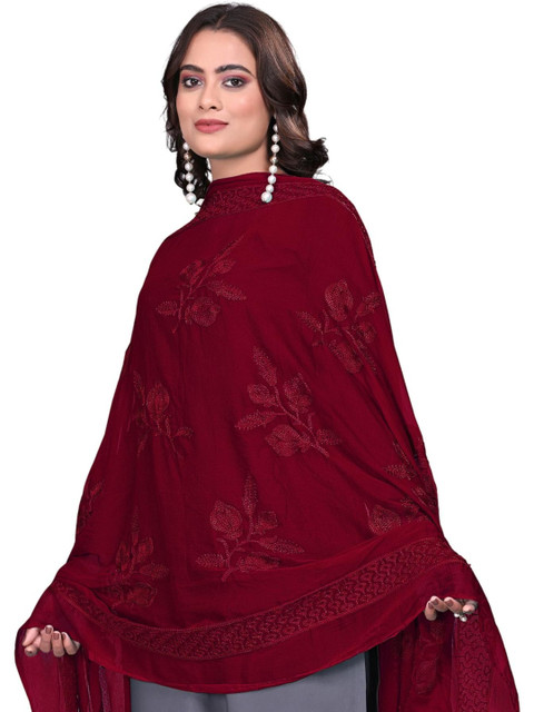 SEKMANY Embroidered Ikat Dupatta with Thread Work - Image 2