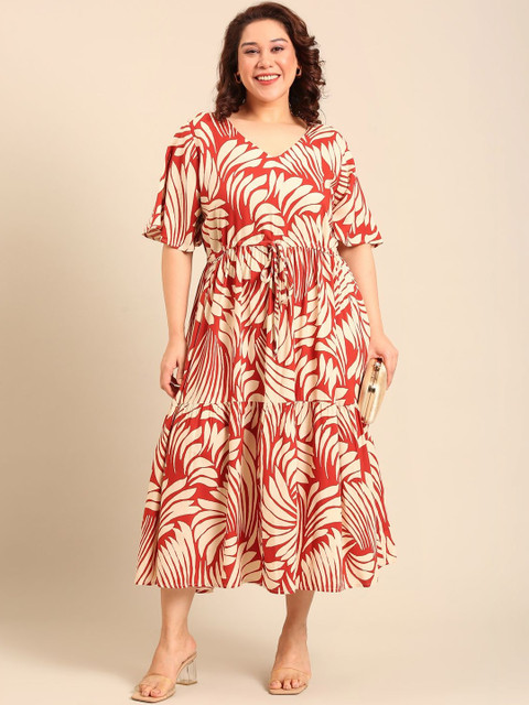 The Pink Moon Floral Print Bell Sleeve Fit & Flare Maxi Dress
