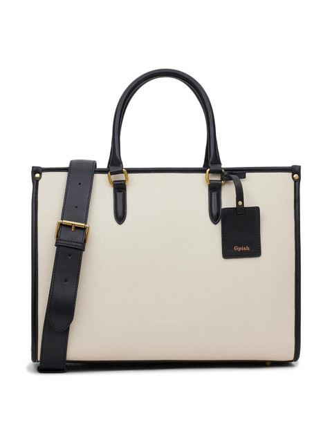 GPISH Colourblocked Leather Structured Tote Bag