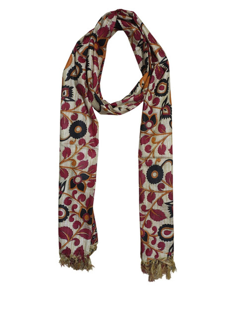 ivikta Printed Cotton Silk Kalamkari Dupatta - Image 3