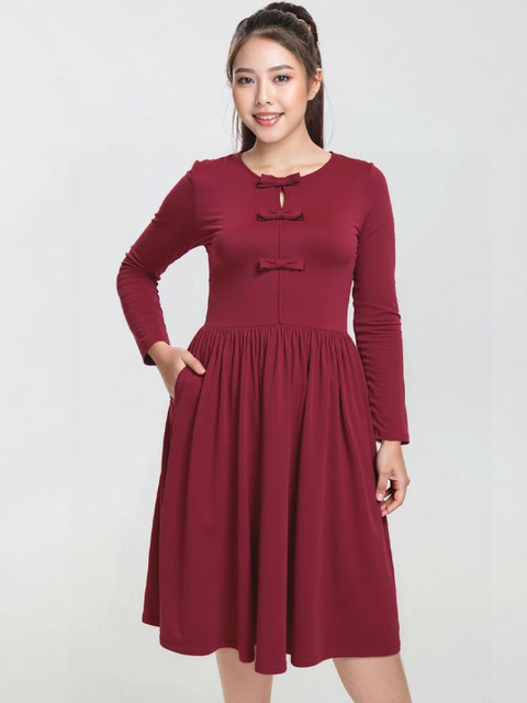 Sztori Keyhole Neck Fit & Flare Dress