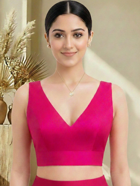 Thevasa Dupion Solid Saree Blouse