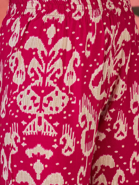 Sangria Printed Round Neck Co-Ords - Image 3