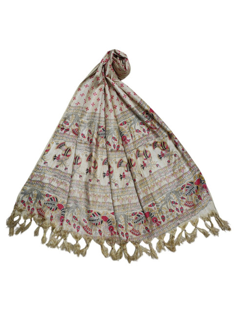 ivikta Printed Cotton Silk Kalamkari Dupatta