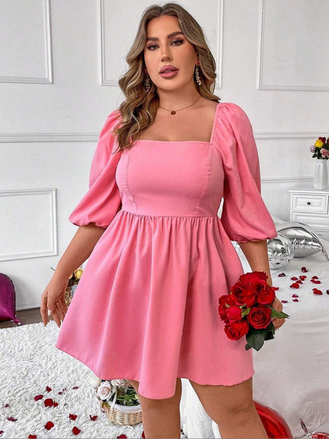 Sztori Puff Sleeve Fit & Flare Mini Dress