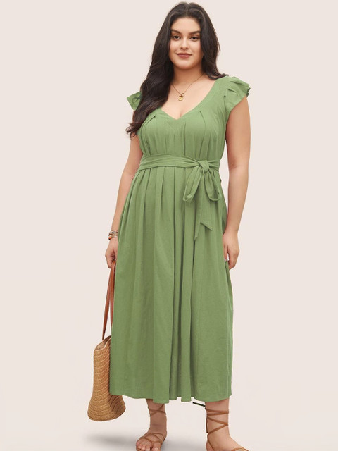 Sztori Flutter Sleeve Midi Dress