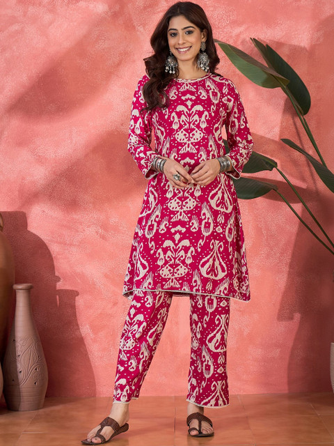 Sangria Printed Round Neck Co-Ords - Image 5