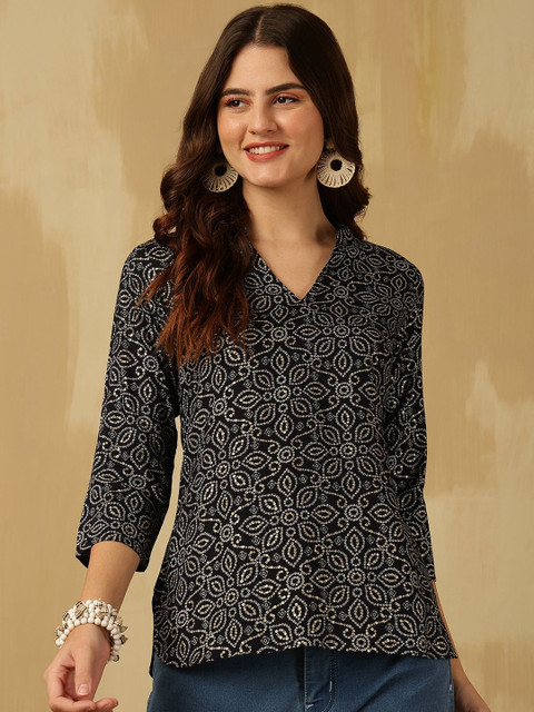 Anouk Mirage Print Ethnic Cotton Top