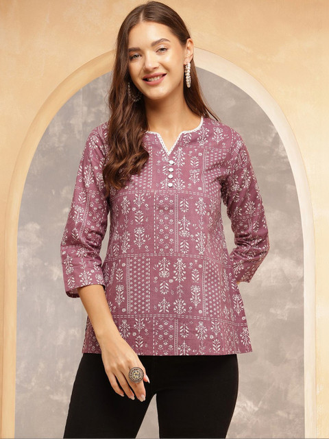 Anouk Mirage Print Ethnic Cotton Top