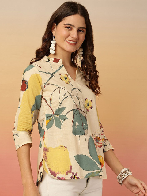 Anouk Mirage Floral Print Cotton Top - Image 7
