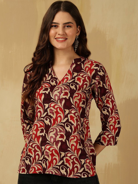 Anouk Mirage Print Mandarin Collar Ethnic Top