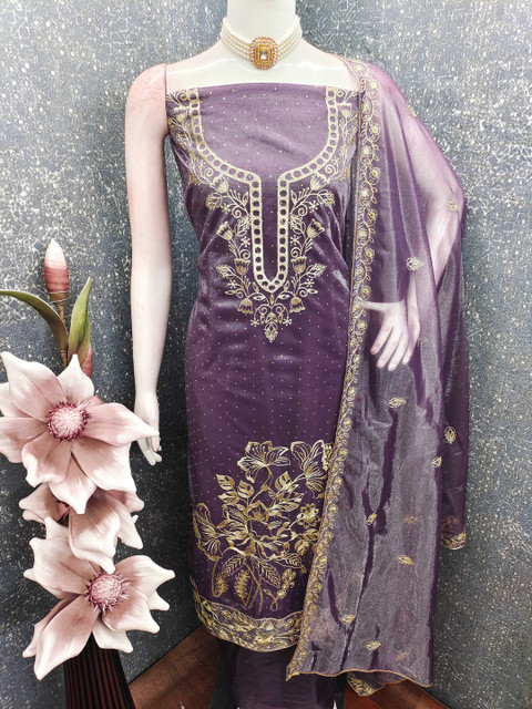 Maroosh Embroidered Organza Unstitched Dress Material