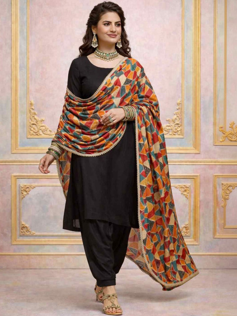 Moda Rapido Ethnic Motifs Printed Kalamkari Dupatta with Gotta Patti - Image 4