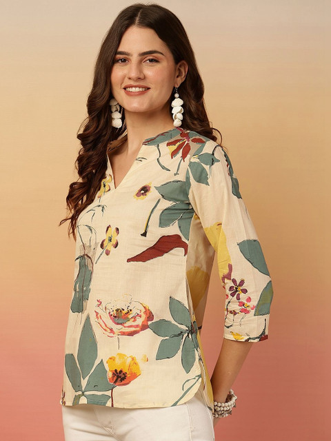 Anouk Mirage Floral Print Cotton Top - Image 3
