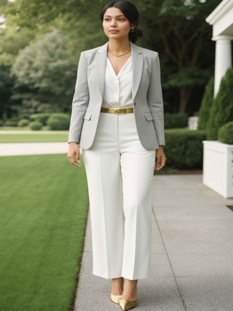 THE FASHION HUB Notched Lapel Single-Breasted Casual Blazers