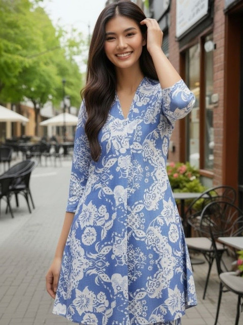 HERE&NOW Printed Tunic With Trousers Co-Ords - Image 4