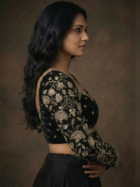 RAGHUVEER CREATION Embroidered Zari Saree Blouse