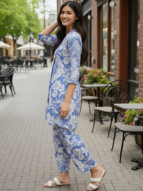 HERE&NOW Printed Tunic With Trousers Co-Ords - Image 3