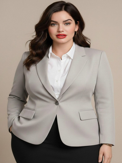THE FASHION HUB Notched Lapel Single-Breasted Blazers