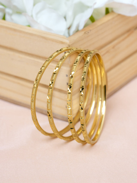 Zeraki Jewels Set Of 4 Gold-Plated Bangles