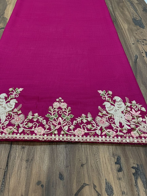FABLAND Embellished Embroidered Pure Georgette Heavy Work Saree - Image 4