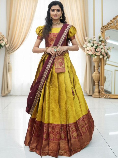 Pink Bindi Ready to Wear Lehenga & Blouse With Dupatta