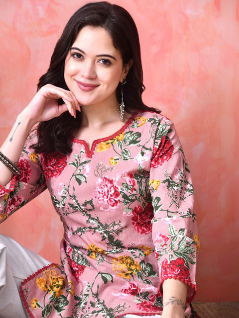 KJFAB Floral Printed Pure Cotton Kurti