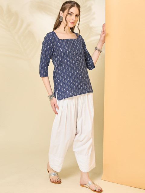 Anouk Mirage Print Ethnic Cotton Blend Top