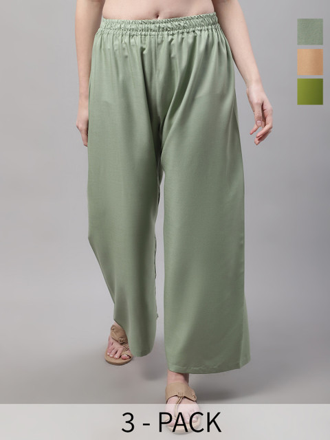 Valles365 by S.C. Women 3 Flared Ethnic Palazzos