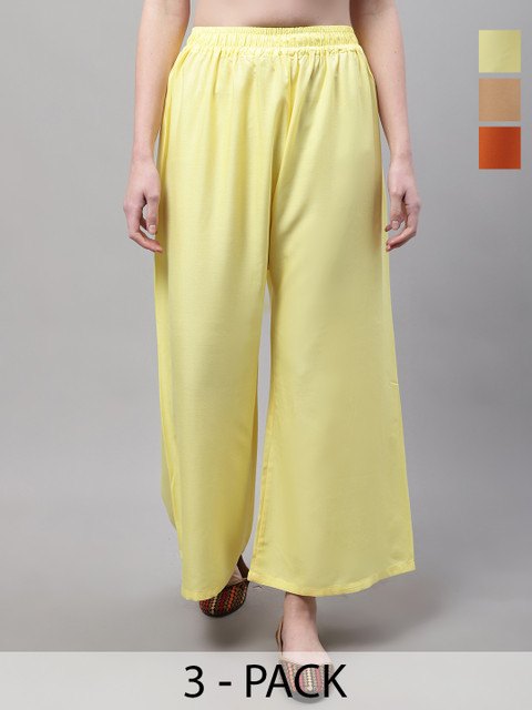 Valles365 by S.C. Women 3 Flared Ethnic Palazzos