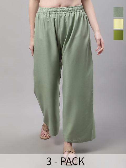 Valles365 by S.C. Women 3 Flared Ethnic Palazzos