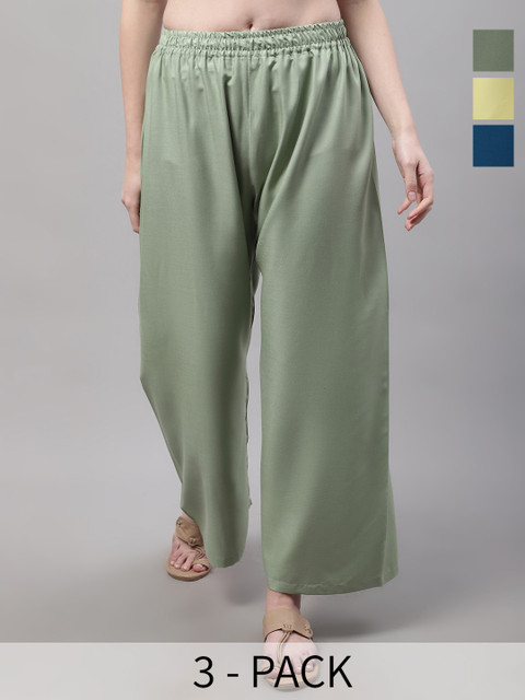 Valles365 by S.C. Women 3 Flared Ethnic Palazzos