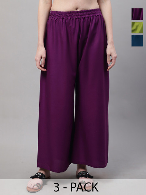 Valles365 by S.C. Women 3 Flared Ethnic Palazzos