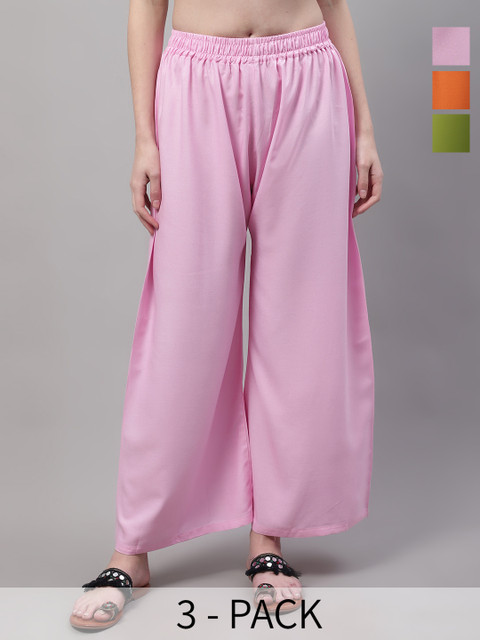 Valles365 by S.C. Women 3 Flared Ethnic Palazzos