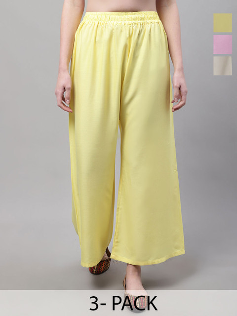 Valles365 by S.C. Women 3 Flared Ethnic Palazzos