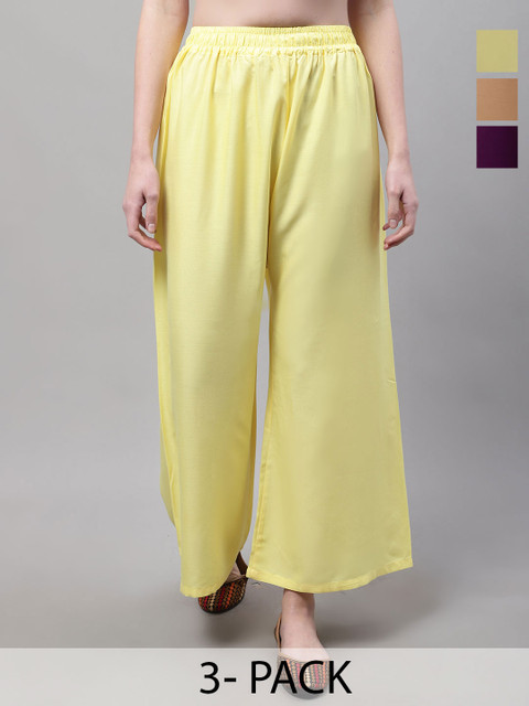 Valles365 by S.C. Women 3 Flared Ethnic Palazzos